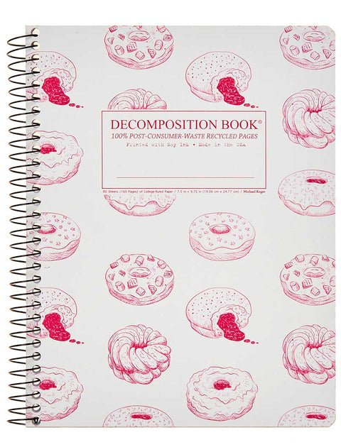 Donut Time Large Ruled Spiral Notebook