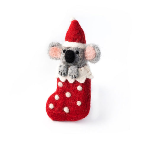 Felt Christmas Decoration - Koala Stocking