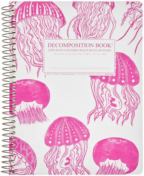 Spiral Notebook Large Ruled Jellyfish