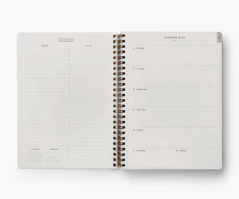 Softcover Spiral 2025 Weekly Planner - Roses