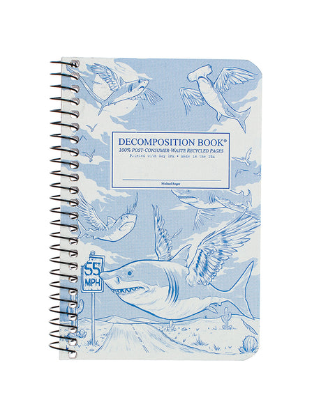 Flying Sharks Pocket Ruled Spiral Notebook