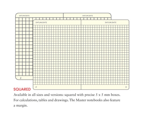 A5 Medium Squared Navy Hard Cover Notebook