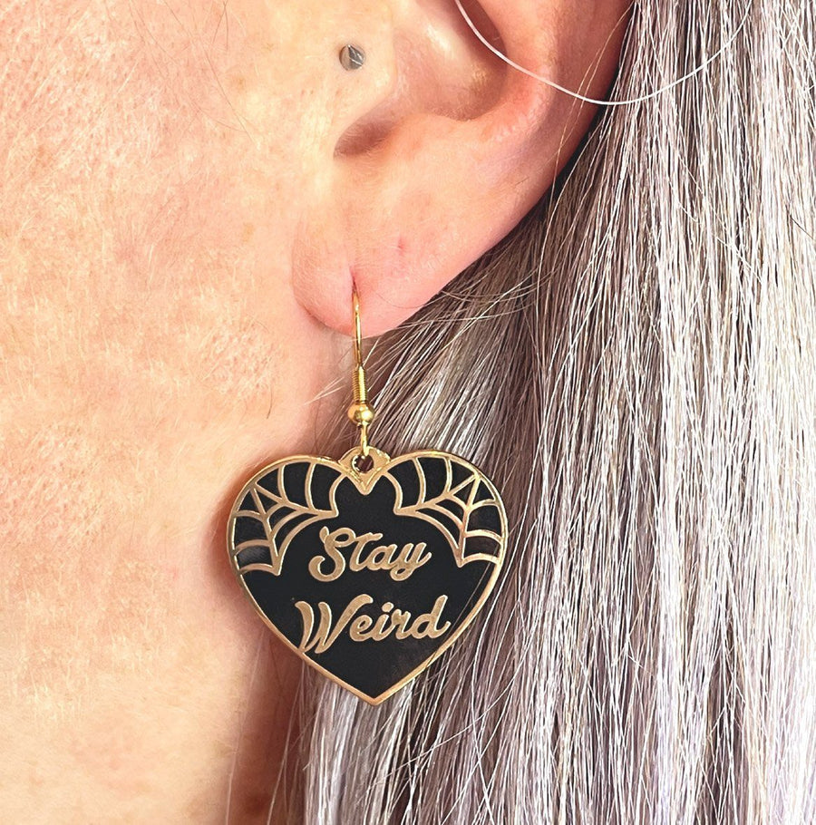 Stay Weird Earrings Black from Jubly Umph Unique gifts and lifestyle enhancing accessories Harry Hartog Harry Hartog Bookseller