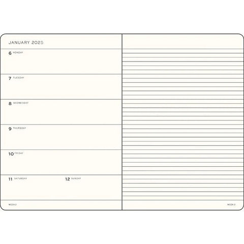 Sage 2025 Weekly Planner & Notebook - Hardcover