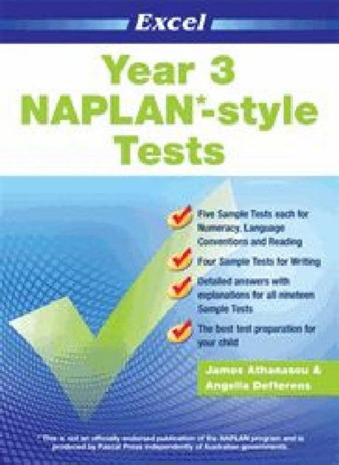 Year 3 NAPLAN-style Tests by Athanasou James - 9781741251722